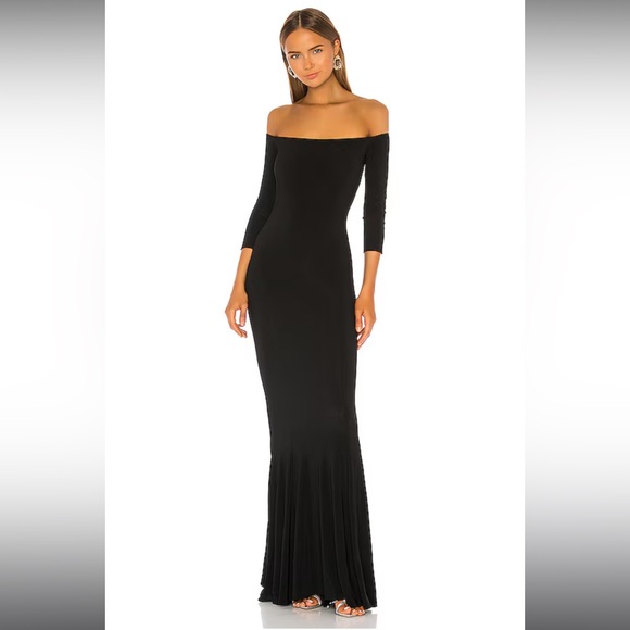Norma Kamali Off Shoulder Fishtale Dress